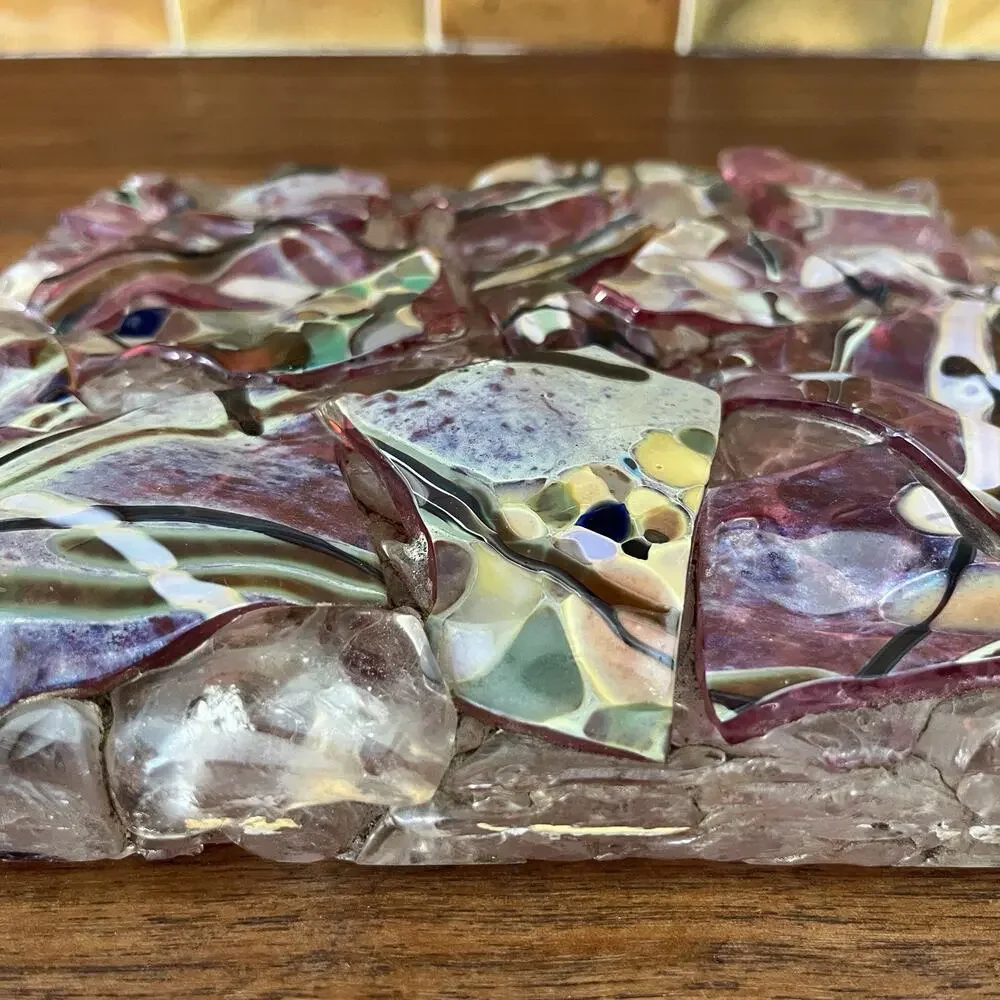 Murano Glass Shards Art Piece Paperweight Trivet Display 7.5